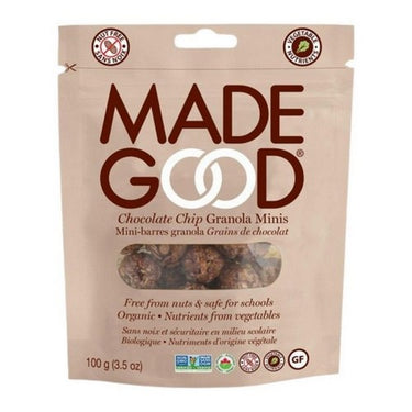 Organic Granola Bars Minis Chocolate Chip 100 Grams (Case Of 6) by Madegood