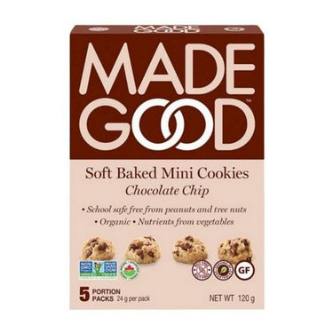 Organic Soft Baked Mini Cookies Chocolate Chip 5 X 24 Grams (Case Of 6) by Madegood