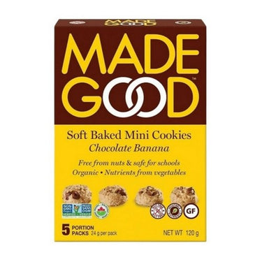 Organic Soft Baked Mini Cookies Chocolate Banana 5 X 24 Grams (Case Of 6) by Madegood