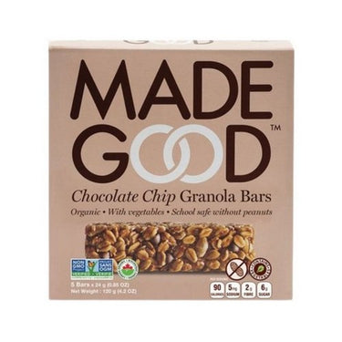 Organic Granola Bars Chocolate Chip 5 X 24 Grams (Case Of 6) by Madegood