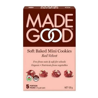 Organic Soft Baked Mini Cookies Red Velvet 5 X 24 Grams (Case Of 6) by Madegood