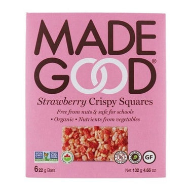 Organic Crispy Squares Strawberry 6 X 22 Grams (Case Of 6) by Madegood