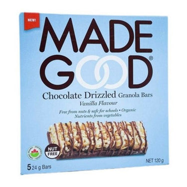 Organic Granola Bars Chocolate Drizzled Vanilla Flavoured 5 X 24 Grams (Case Of 6) by Madegood