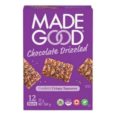 Organic Crispy Squares 12-Pack Chocolate Drizzled Confetti 12 X 22 Grams (Case Of 4) by Madegood