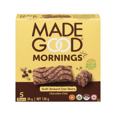Organic Mornings Soft Baked Oat Bars Chocolate Chip 5 X 30 Grams (Case Of 6) by Madegood