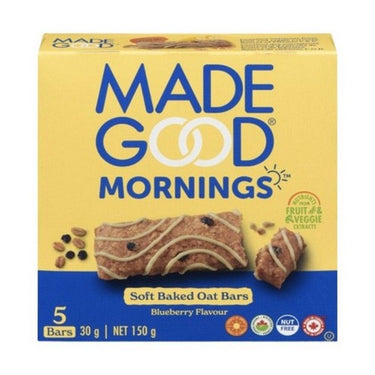 Organic Mornings Soft Baked Oat Bars Blueberry Flavour 5 X 30 Grams (Case Of 6) by Madegood