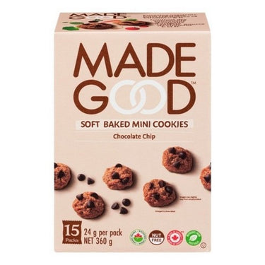Organic Soft Baked Mini Cookies Chocolate Chip 15 X 24 Grams (Case Of 4) by Madegood