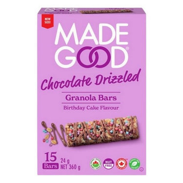 Organic Granola Bars 1Chocolate Drizzled Birthday Cake Flavoured 15 X 24 Grams (Case Of 5) by Madegood