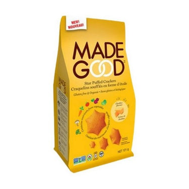 Organic Star Puffed Crackers Cheddar Flavour 121 Grams (Case Of 6) by Madegood