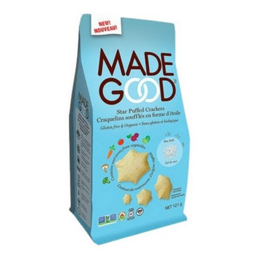 Organic Star Puffed Crackers Sea Salt 121 Grams (Case Of 6) by Madegood