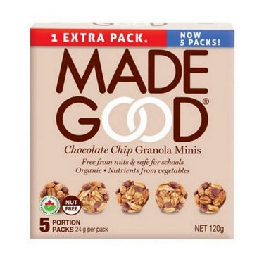 Organic Granola Bars Minis Chocolate Chip 5 X 24 Grams (Case Of 6) by Madegood