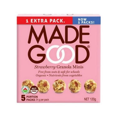 Organic Granola Bars Minis Strawberry 5 X 24 Grams (Case Of 6) by Madegood