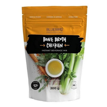 Instant Beverage Mix Chicken Bone Broth No Salt Added 200 Grams (Case Of 6) by Bluebird