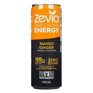 Energy Mango Ginger Zero Sugar Stevia Sweetened 355 Ml (Case Of 12) by Zevia