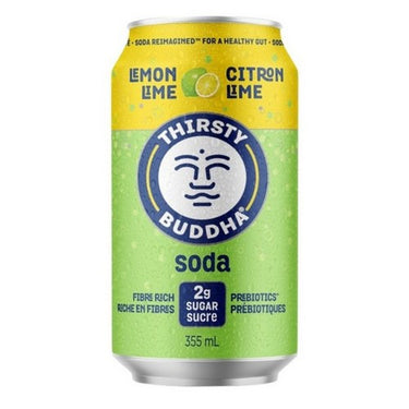 Soda With Prebiotics & Fibre Lemon Lime 355 Ml (Case Of 12) by Thirsty Buddha