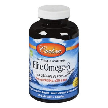 Carlson, Elite Omega-3 Gems Softgels Lemon, 90 Count