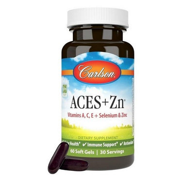 Carlson, ACES + Zn Vitamins A C E + Selenium & Zinc Softgels, 60 Count