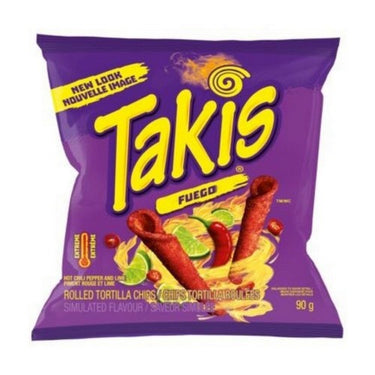 Fuego Rolled Tortilla Corn Chips 90 Grams by Takis (Barcel USA)