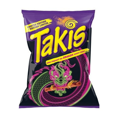 Dragon Sweet Chilli Tortilla Corn Chips 90 Grams by Takis (Barcel USA)