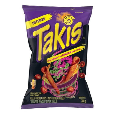 Dragon Sweet Chili Rolled Tortilla Chips 280 Grams by Takis (Barcel USA)