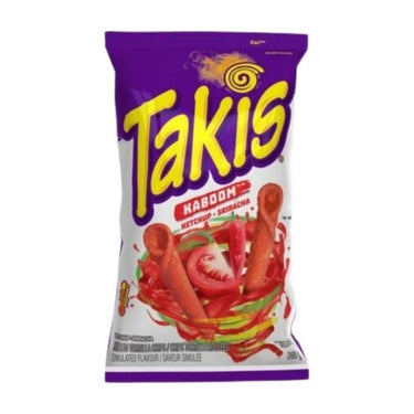 Ketchup Sriracha Flavoured Hot Rolled Tortilla Chips Kaboom 260 Grams by Takis (Barcel USA)