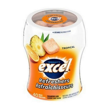 Refreshers Tropical Flavoured Sugar Free Gum 40 Count (Case Of 6) by Excel Gum