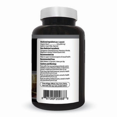 Organic Black Maca Gelatinized 150 VegCaps by InkaMaca