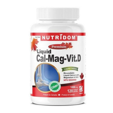Liquid Calcium Magnesium Vitamin D3 120 Softgels by Nutridom