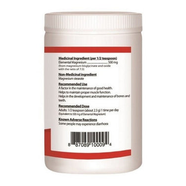 Magnesium Bisglycinate Powder 124 Grams by Nutridom