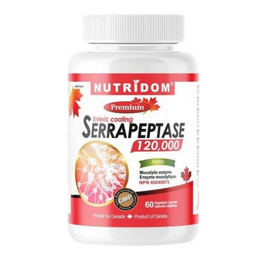 Serrapeptase 120,000 60 VegCaps by Nutridom