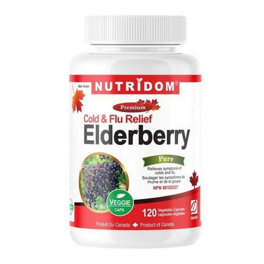 Elderberry Cold & Flu Relief 120 VegCaps by Nutridom