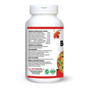 Vitamin B-Complex Max 120 VegCaps by Nutridom