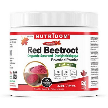 Red Beetroot Powder Organic Sourced 225 Grams by Nutridom