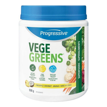 Progressive, Vegegreens Pineapple Coconut, 530 Grams