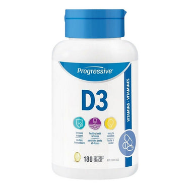 Progressive, Vitamin D3 Softgel, 180 Count