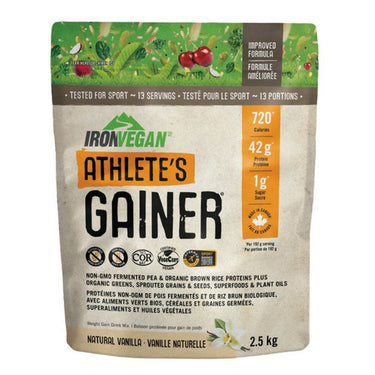 Iron Vegan, Athlete'S Gainer Vanilla, 2.5 Kgs