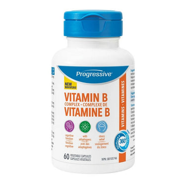 Progressive, Vitamin B Complex With Rhodiola + L-Theanine, 60 Capsules