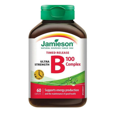 Jamieson Vitamins, Ultra Strength B Complex 100 Timed Release, 60 Caplets