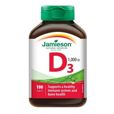 Jamieson Vitamins, Vitamin D3 1,000 IU, 100 Tablets