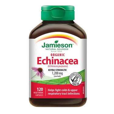 Jamieson Vitamins, Extra Strength Organic Echinacea Purpurea Raw Herb, 1,200 Mg, 120 Capsules