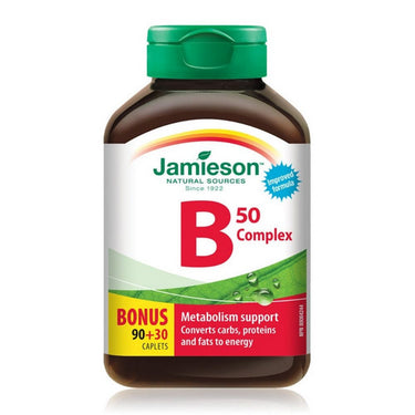 Jamieson Vitamins, B Complex 50 Bonus Size, 120 Caplets