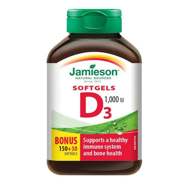 Jamieson Vitamins, Vitamin D3 1,000 IU Softgels, 180 Softgels