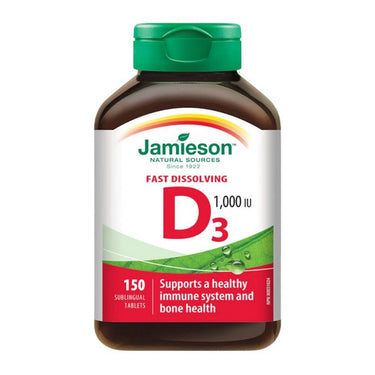 Jamieson Vitamins, Vitamin D3 1,000 IU Fast Dissolving Tablets, 150 Sublingual