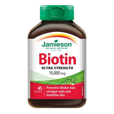 Jamieson Vitamins, Ultra Strength Biotin, 10,000 Mcg, 45 Softgels