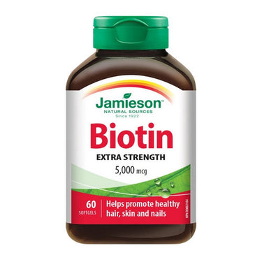 Jamieson Vitamins, Extra Strength Biotin, 5,000 Mcg, 60 Softgels