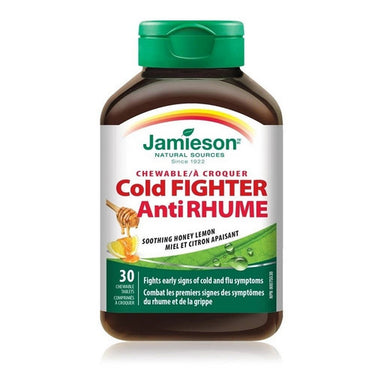 Cold Fighter Chewable Soothing Honey Lemon 30 Count by Jamieson Vitamins