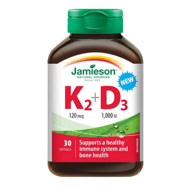 Jamieson Vitamins, Vitamin K2 + D3 1,000 IU, 120 Mcg, 30 Softgels