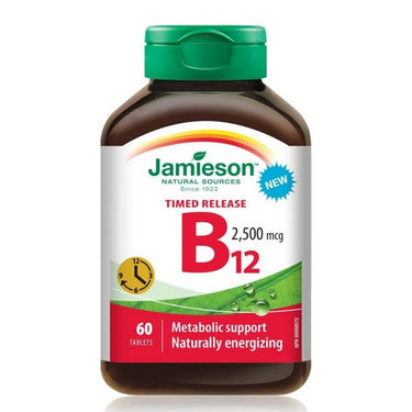 Jamieson Vitamins, Vitamin B12 Timed Release Methylcobalamin, 2,500 Mcg, 60 Tabs