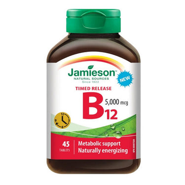 Jamieson Vitamins, Vitamin B12 Timed Release Methylcobalamin, 5,000 Mcg, 45 Tabs