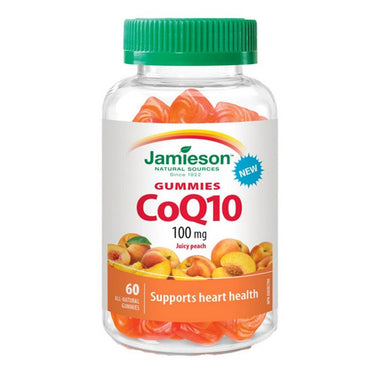 Jamieson Vitamins, COQ10 Gummies Juicy Peach, 100 Mg, 60 Gummies